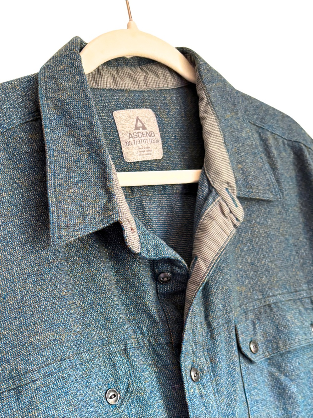 Ascend Men's Teal-Blue Tweed Shirt Jacket